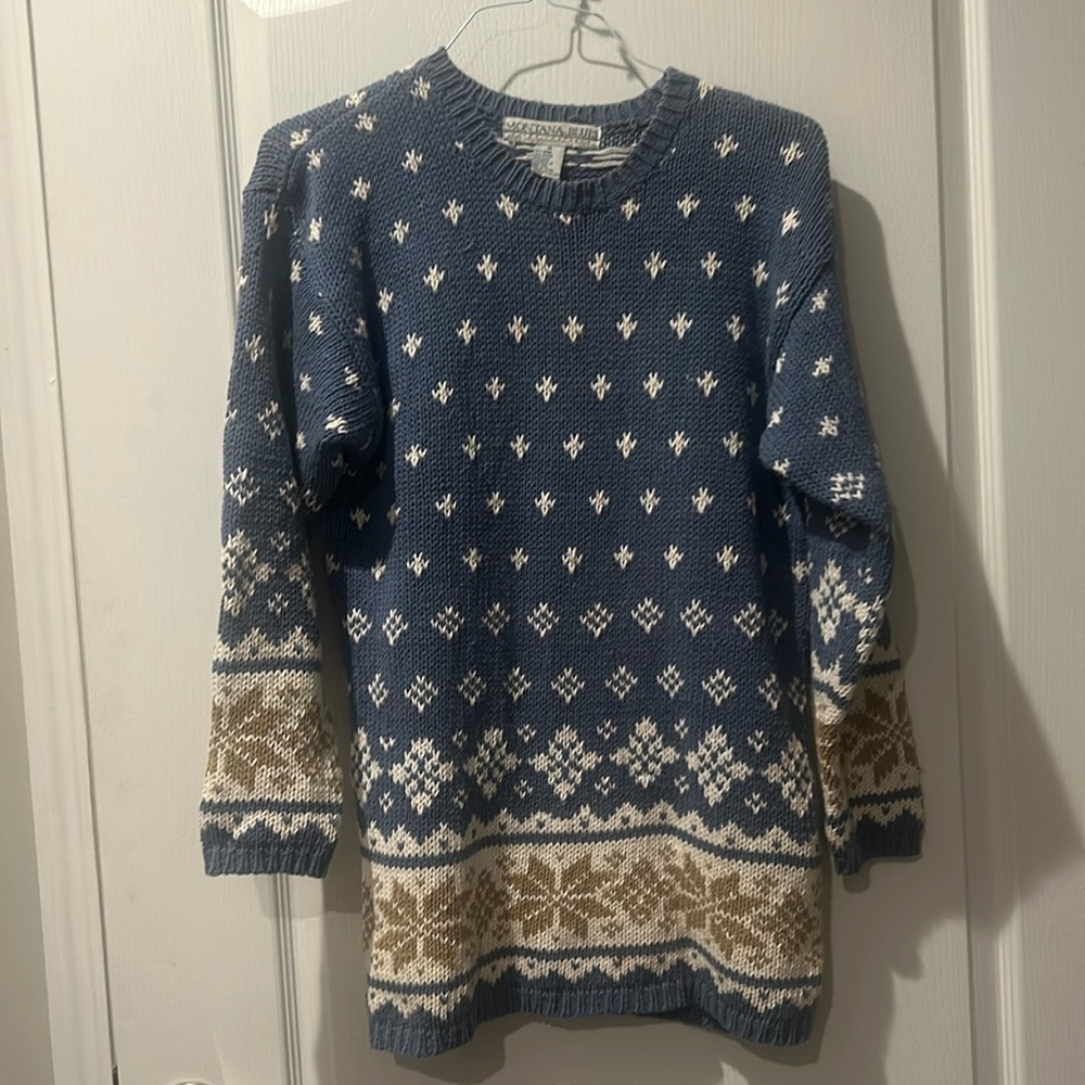 Gorgeous Montana blues vintage knit sweater medium
